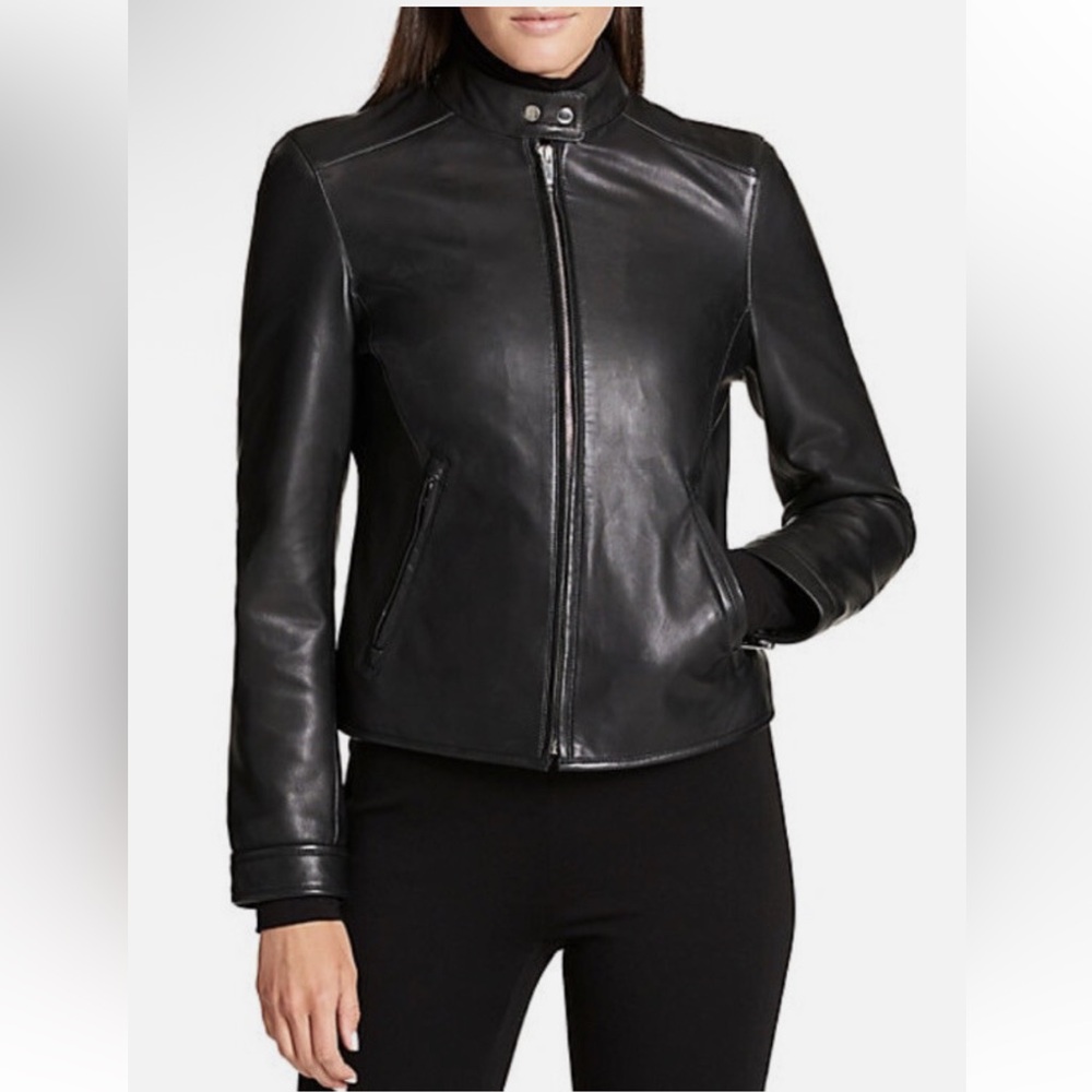 DKNY Leather Biker Jacket